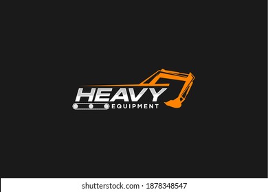 Дизайн логотипа конструкции экскаватора, элемент логотипа экскаватора тяжелое оборудование. транспортное средство добыча полезных ископаемых.