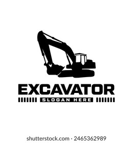 Excavator construction logo design, excavator logo element heavy equipment work