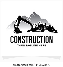 Excavator Construction Logo Design Template