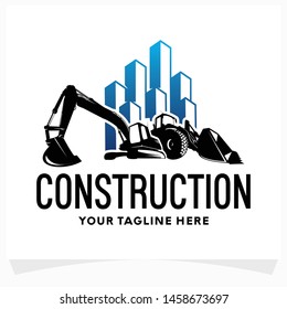 Excavator Construction Logo Design Template
