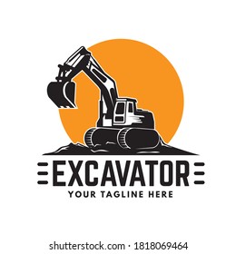 excavator construction logo template design