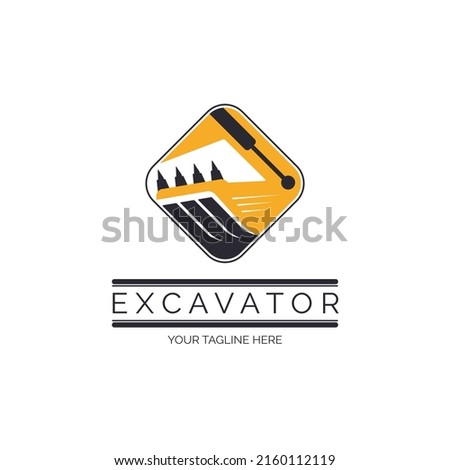 Excavator construction logo template design for brand or company and other