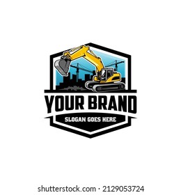 excavator - construction logo vector