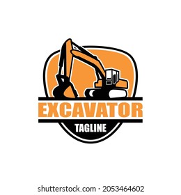 Excavator, Construction Logo Vector Design Template