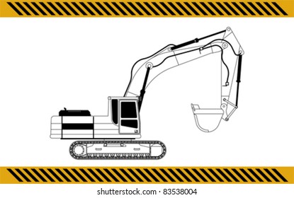 excavator construction machinery equipment isolated