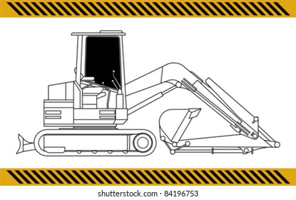 excavator construction machinery equipment isolated