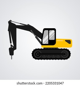 excavator construction machinery illustrated style design