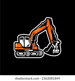 Excavator, construction, mechanic, garage, digger vector illustration graphic design. Suitable for logos or elements related to excavators, construction, icons, excavator silhouettes
