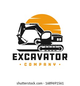 Excavator construction tool logo design