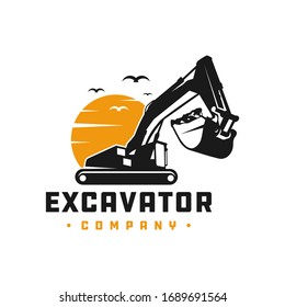 Excavator construction tool logo design