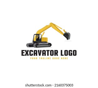 Excavator Constructional Machine Heavy Loader Logo Design