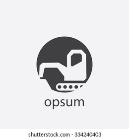 excavator cut identity template icon design element