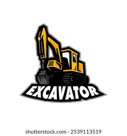 Excavator design logo for construction company and heavy equipment rental