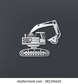 Excavator design on clean background,vector