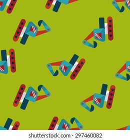 Excavator digger flat icon,eps 10 seamless pattern background