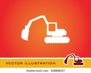 Excavator Digger Icon. Eps-10.