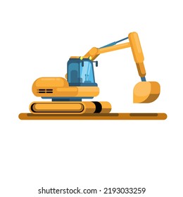 Excavator Digger Truck Vehicle Illustration Vector