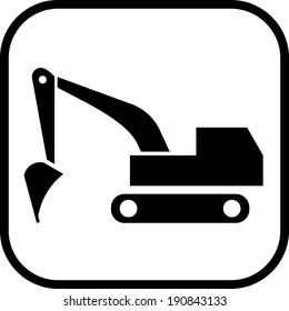 Excavator Digger Vector Icon