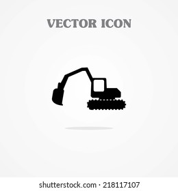 Excavator Digger Vector Icon