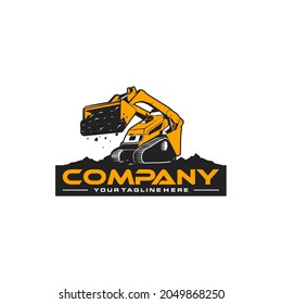 excavator digging the ground logo