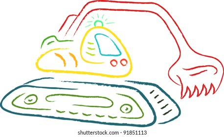 excavator drawing
