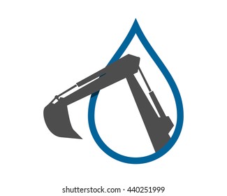 excavator droplet excavation machinery heavy image vector icon logo silhouette