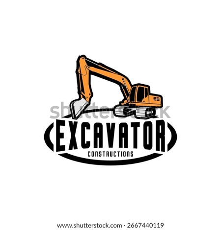 Excavator equipment simple logo design 