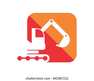 excavator excavation heavy machinery builder image vector icon logo 2