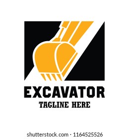 excavator / excavation logo, emblems and insignia with text space for your slogan / tagline. vector illustration