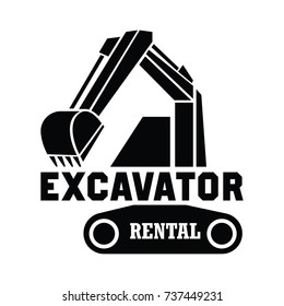 excavator / excavation logo, emblems and insignia with text space for your slogan / tagline. vector illustration