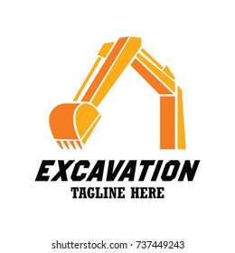 excavator / excavation logo, emblems and insignia with text space for your slogan / tagline. vector illustration