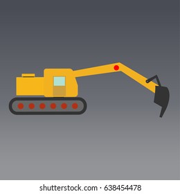 excavator flat icon,excavator sign