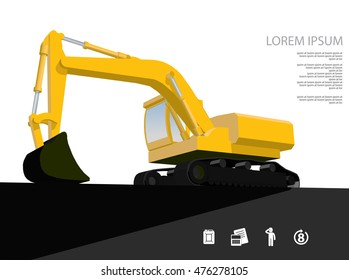 Excavator flat3d power machine
