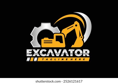 El logotipo de la construcción del engranaje de excavadora