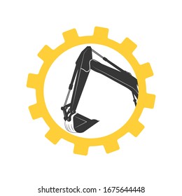 Excavator gear logo template vector