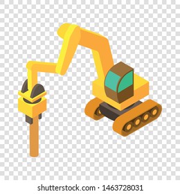 Excavator Hammer Icon. Isometric Illustration Of Excavator Hammer Vector Icon For Web