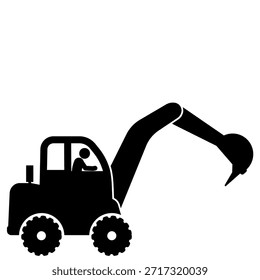 Bagger schwere Baumaschine arbeiten Illustration.
