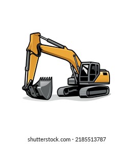 excavator heavy duty construction illustration logo vector