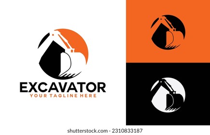 excavator heavy duty construction illustration logo simple  vector. logo excavator contruction good for your brand