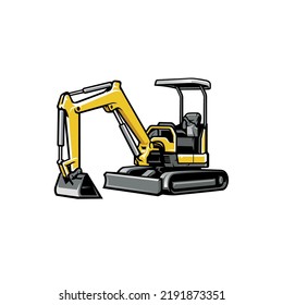 excavator heavy duty construction logo vector