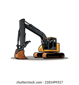 excavator heavy duty construction vector