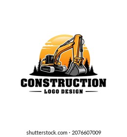 excavator - heavy equipment construction - earth mover logo vector isolated