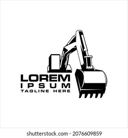excavator heavy equipment illustration logo