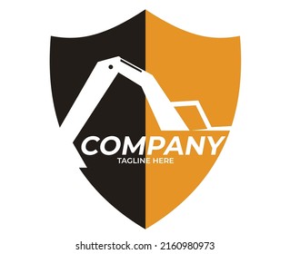 excavator heavy equipment logo for property business and building project