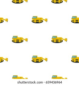 Excavator with hydraulic hammer pattern seamless flat style for web vector illustration