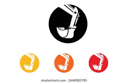 excavator icon, building logo template, excavator vector illustration