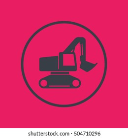 excavator icon in circle
