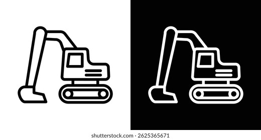 Excavator icon concept stroke on white background