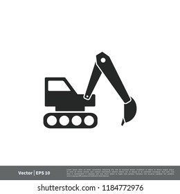 excavator icon construction symbol logo template