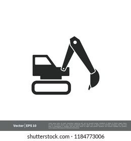 excavator icon construction symbol logo template